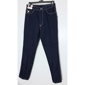 Braxton Jeans Women's Size 16 Dark Wash Embroidered Straight Leg Pockets Vtg NEW